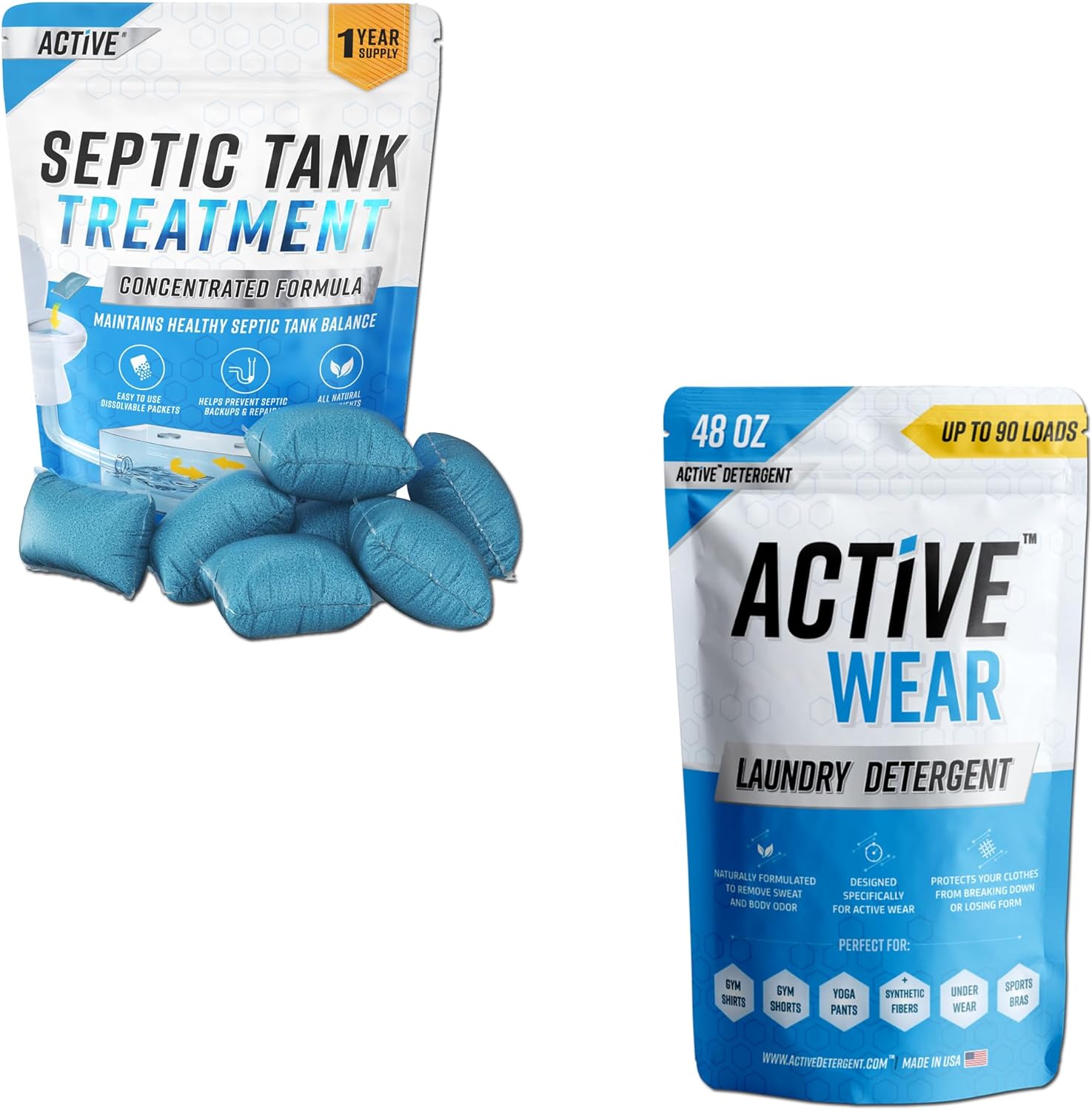 Septic Tank Treatment Pods Bundle And Wear Laundry Detergent Includes