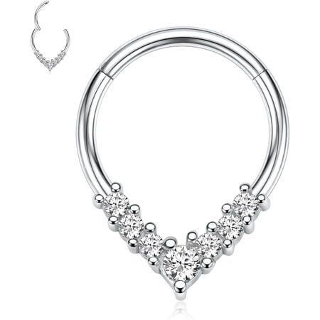 Septum Best Ring Daith Tragus Helix Rook Cartilage Piercing Jewelry 316L Surgical Steel Nose Ring Hoop Teardrop Hinge Segment Ring[h975]