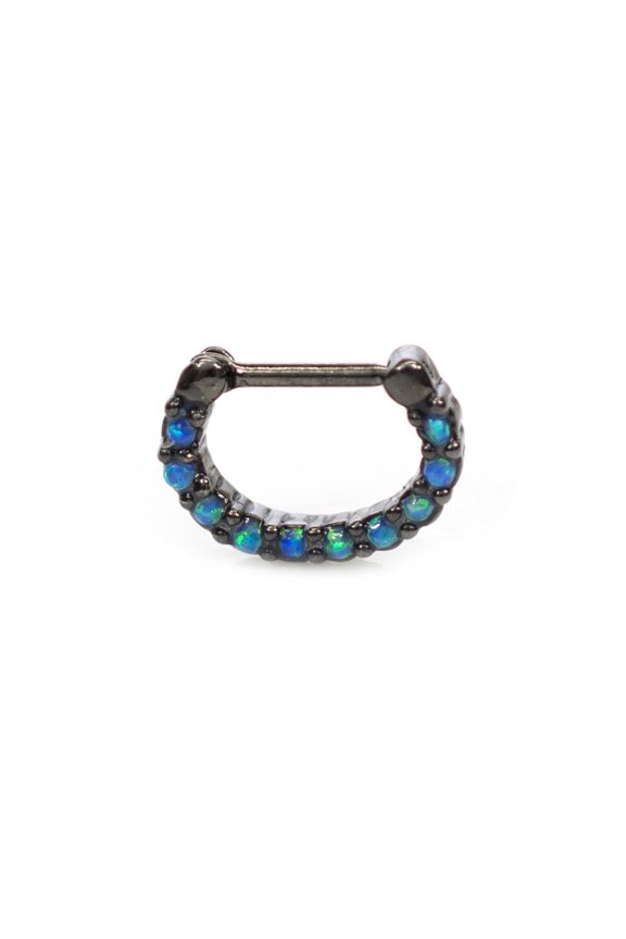 Septum Clicker Ring with multiple Opalite Gems 16g Cartilage Septum Tragus Rook