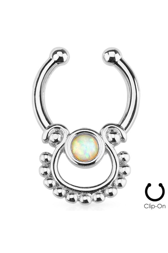 Septum Hanger Micro Size w/Opalite Stone - Nose & Cartilage Fitment