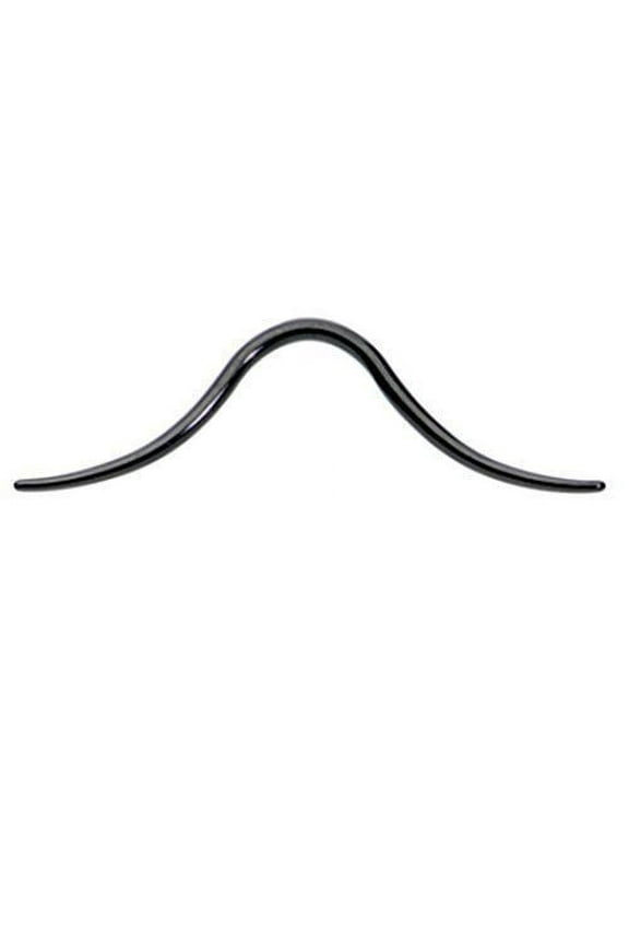 Septum Mustache Ring Piercing Black Anodized Over Surgical Steel 16G 14G