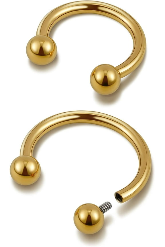 Septum Ring 16g Titanium 8mm 10mm - ASTM F136 Titanium Horseshoe Nose Rings for Septum, Daith, Rook, Helix