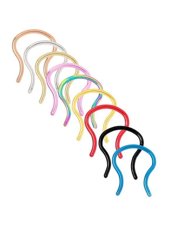 16G Septum Ring Retainer Anodized Titanium 12mm Piercings Jewelry for Women Men