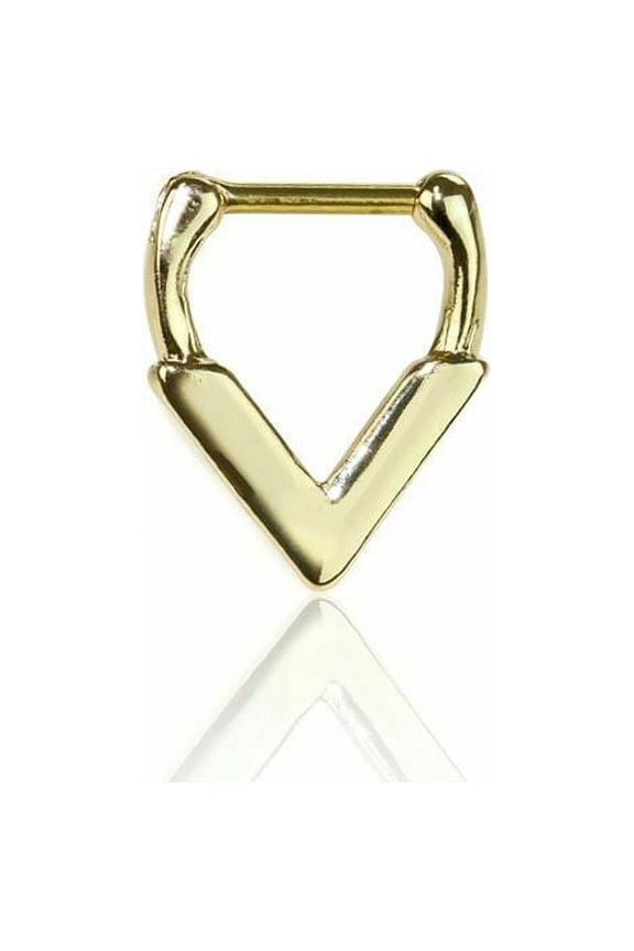 Septum and Daith Clicker Surgical Stainless Steel with Triangle Victory Drop 14g