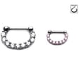 thumbnail image 1 of Septum clicker Prong Set Clear Jewel Ring 14 gauge and 16 gauge, 1 of 5