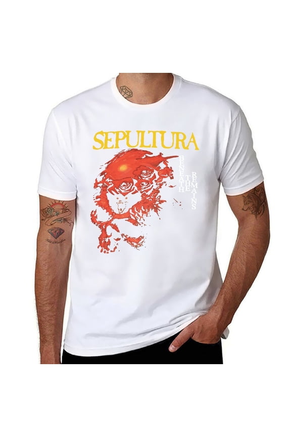 Sepultura Beneath The Remains 1989 Cover Graphic Tees Men Funny Tshirts Shirts for Men Cotton T Shirts Mens Tshirts Cotton