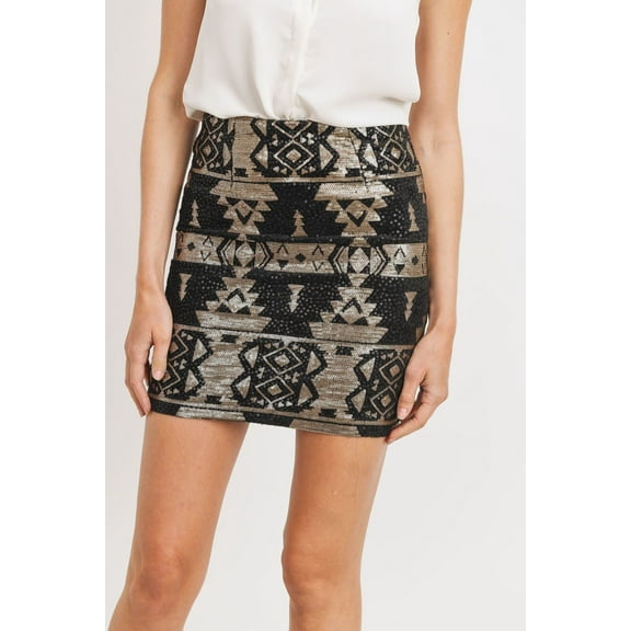 Sequence Pattern Mini Skirt