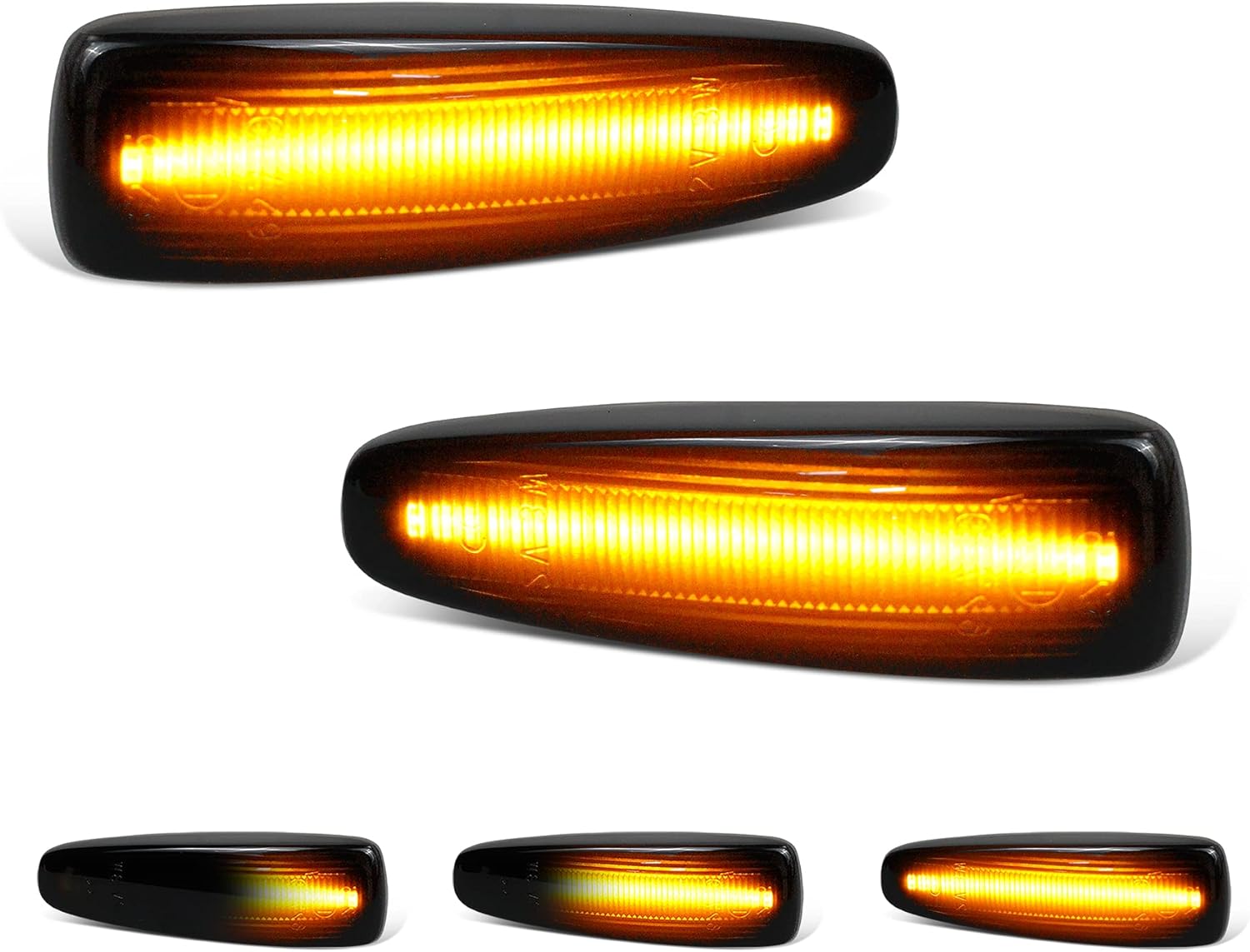 Sequential Blink Amber LED Side Marker Light Assembly Compatible with
