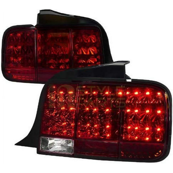 Sequential LED Tail Lights Rear Brake Lamp In Chrome Housing Red Lens Made For And Compatible With 2005 - 2009 Ford Mustang 05 06 07 08 09