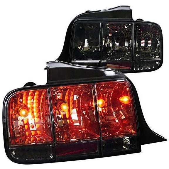Sequential Tail Lights Rear Brake Lamp In Chrome Housing Smoke Lens Made For And Compatible With 2005 - 2009 Ford Mustang 05 06 07 08 09
