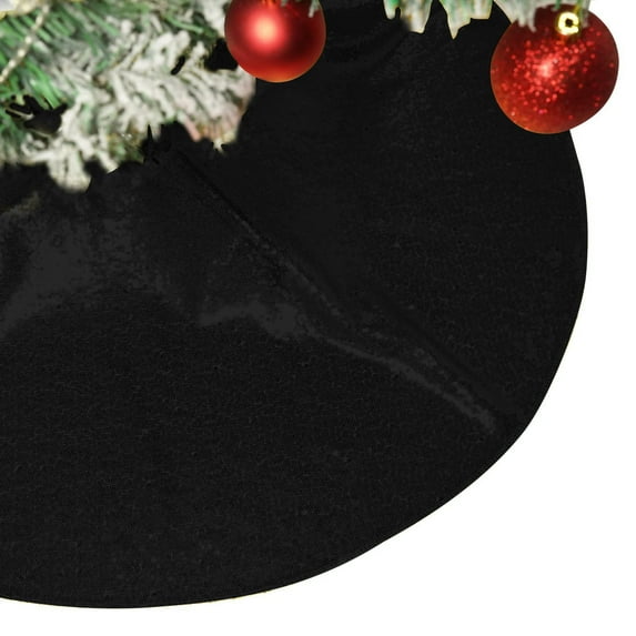 Sequin 24 Inch Christmas Tree Skirt Vintage Glitter Set for Holiday Decorations Soft Red Skirt for Xmas Party Decor 2025