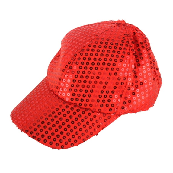 Sequin Adjustable Baseball Cap Hat Cotton Unisex Solid Color Versatile Sunscreen And Aunshade Mesh Sports Hat Red