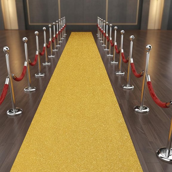 Sequin Aisle Runner Glitter Rug with Carpet Tape Sparkly Floor Carpet Runner for Wedding Prom Outdoor Birthday Ceremony Event Graduation Party