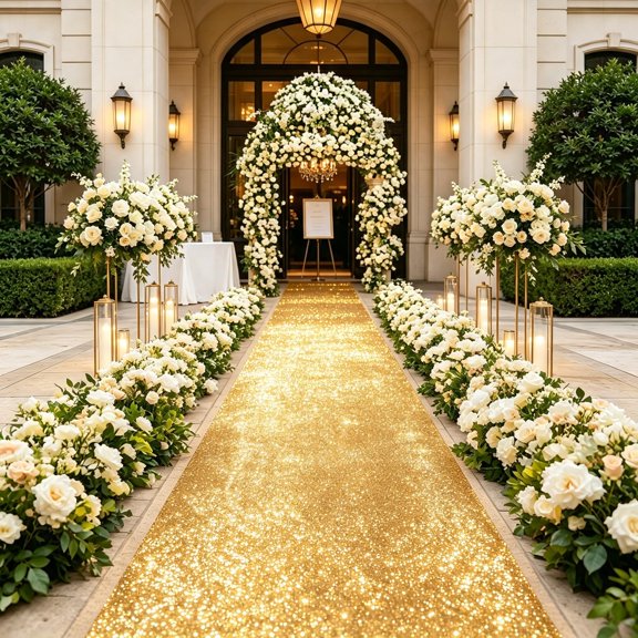 Sequin Aisle Runner Rug Sparkly Carpet For Wedding, Christmas, Party Decor - Glittering Floor Mat
