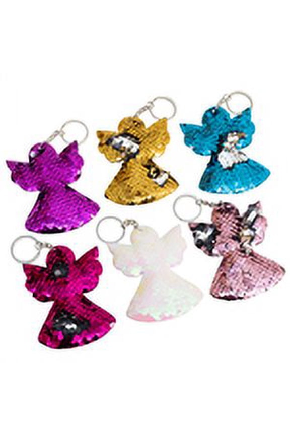 Sequin Angel Keychains - 12 per pack