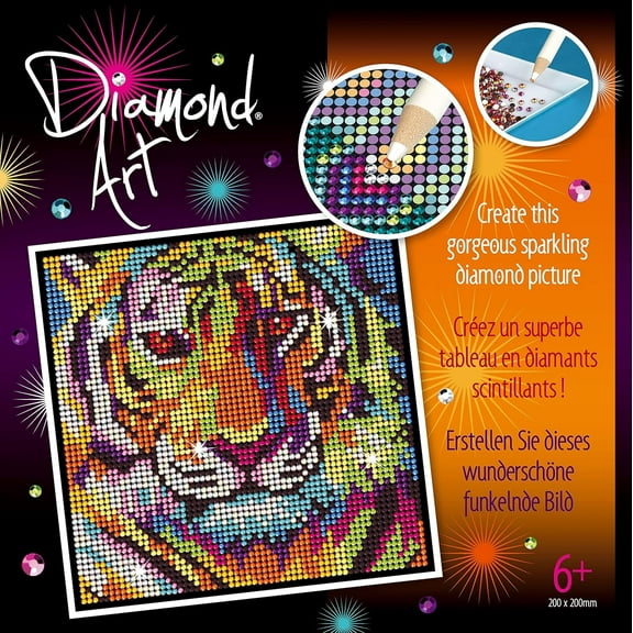 Sequin Art Diamond Art Tiger Craft Kit Picture Size 20 x 20cm