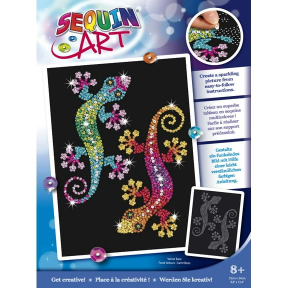Sequin Art - Sparkling Geckos - Sparkling Art Design and Craft