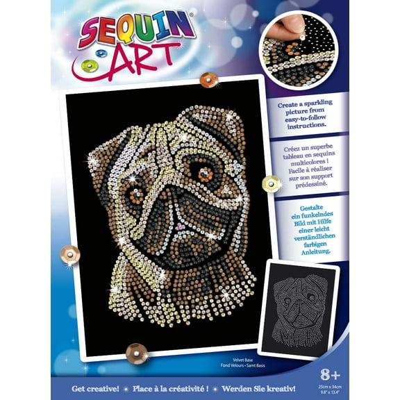 Sequin Art - Sparkling Pug - Sparkling Art Design and Craft