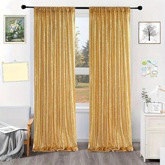 Sequin Backdrop Curtain Christmas Decorations,1PCS 24X96.5in Wedding Ceremony Background Backdrop Glitter Shimmer Fabric Gold Backdrop Drapes