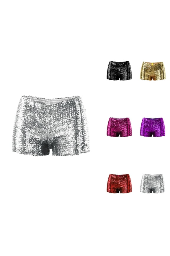 Sequin Beaded Performance Dress Set for Women – Sparkly Shorts with Sexy Party & Dance Wear