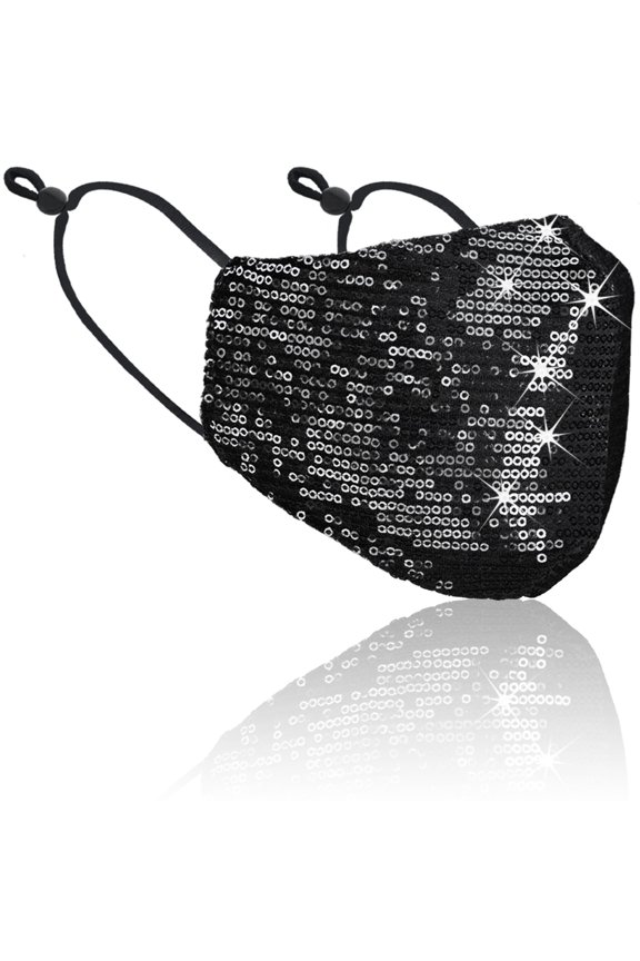 Sequin Black Fashion Mask 1 PCS