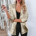 thumbnail image 1 of Sequin Blazer for Women Shimmer Jacket Casual Long Sleeve Glitter Party Shiny Lapel Coat Rave Lightweight Blazer Coat, Limited Time Offer, 1 of 5