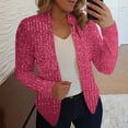 thumbnail image 1 of Sequin Blazers for Women Business Casual Glitter Shiny Peak Lapel Sparkling Cardigan Cropped Top Office Workwear, 1 of 6