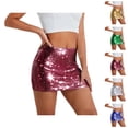 thumbnail image 1 of Sequin Bodycon Skirt for Women Elastic Waist Metallic Sparkly Sequin Mini Skirts Night out Party Skirts, 1 of 9