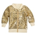 thumbnail image 1 of Sequin Bomber Jackets for Girls Sequin Solid Color Long Sleeve Zip Up Jacket Kids Christmas Shiny Fashion Clothes Outerwear Jackets Coat 4-5 Years, 1 of 7