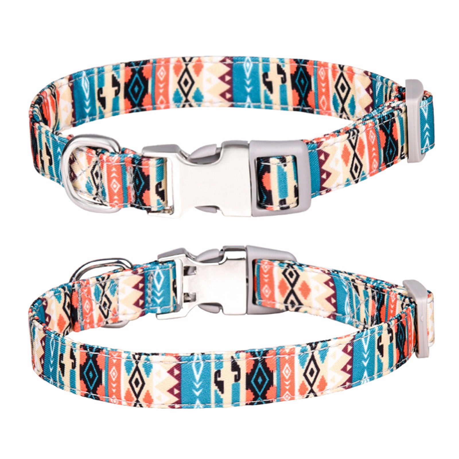 3 Packs Adjustable Dog Collars With Puppy Buckle, Patterned For Small Medium Large Dogs M