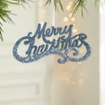 thumbnail image 1 of Sequin Christmas Sign Hanging Ornament, "Merry Christmas" Glitter Decoration for Tree and Garland, Festive Holiday Decor(Blue), 1 of 6