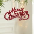 thumbnail image 1 of Sequin Christmas Sign Hanging Ornament, "Merry Christmas" Glitter Decoration for Tree and Garland, Festive Holiday Decor(Red), 1 of 6