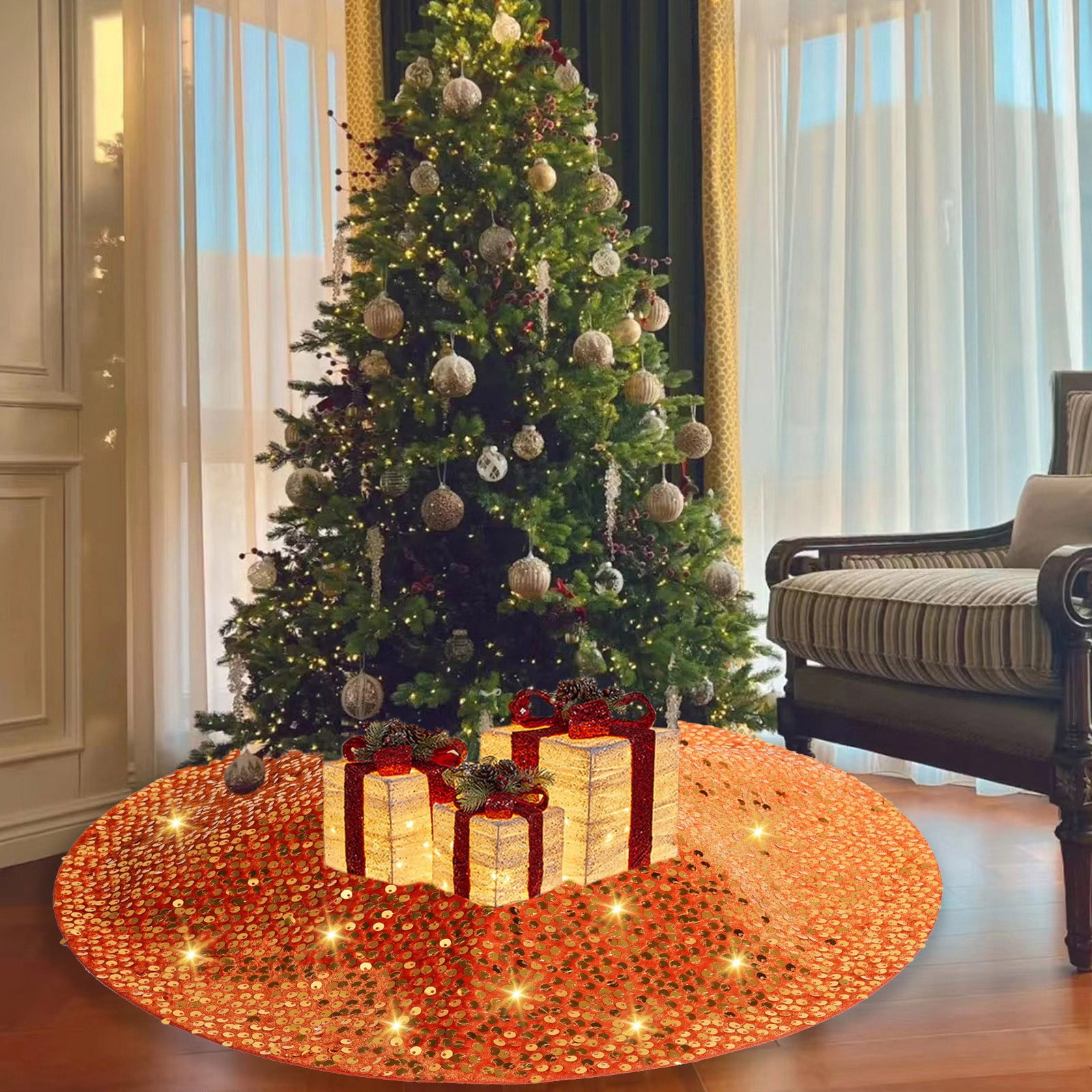 Sequin Christmas Tree Skirt Under 5 ! Yannianjz Glitter Tree Skirt — free download