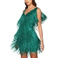 thumbnail image 1 of Sequin Cocktail Dresses Flapper Dresses 1920s Gatsby with All-Over Fringe Mini Dresses Prom Party Dress, 1 of 4