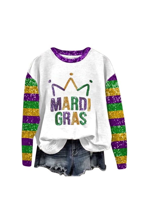 Sequin Crewneck Sweatshirts Women Fall Fashion Must Have Workout Shirts Crewneck Fitness Clothing Glitter Sparkly Womens Hoodie Gold