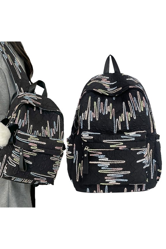 Sequin Daypack Cute Backpack with Plush Zipper Pull, Lightweight Large Capacity