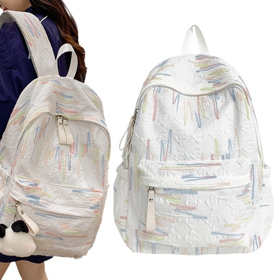 Sequin Daypack Cute Backpack with Plush Zipper Pull, Lightweight Large Capacity