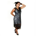 thumbnail image 1 of Sequin Dress Beaded with Fringes, Gray - Medium, 1 of 1