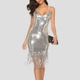 Sequin Dress For Women Sleeveless V Neck Sparkly Glitter Mini Dress