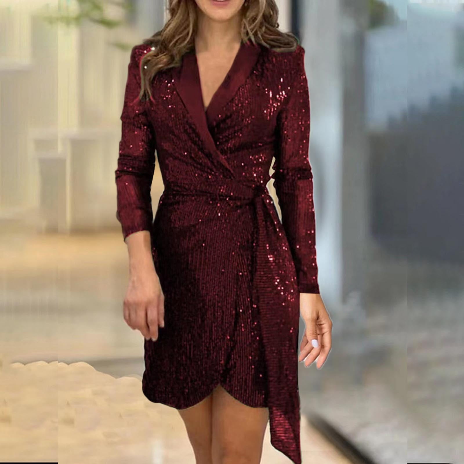 princess polly baby blue dress Sequin Dress For Women Long Sleeve Crewneck Sparkly Glitter Mini Dress  Elegant Wedding Party Dress Long Dresses for Women Champagne Wedding Dress  with Sleeves Dark Formal Dress Maternity Dress plus