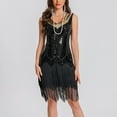 thumbnail image 1 of Sequin Dress for Women Dgankt Women Ladies Sequined Fringed Mini Dress 20s Cocktail Sequin Art Deco Dress Sleeveless-neck Style, 1 of 9