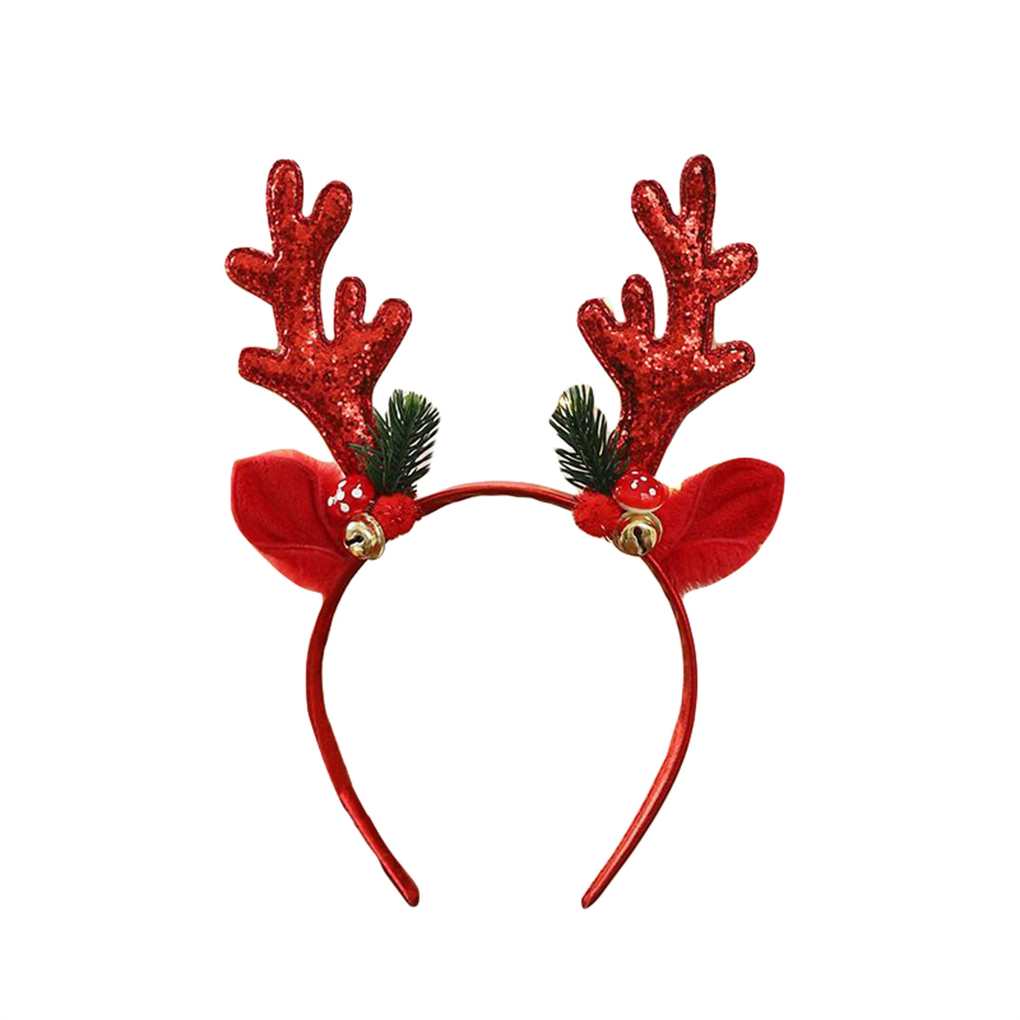 Sequin Elk Antler Christmas Headband for Adult Kids Baby Girls Bowknot ...