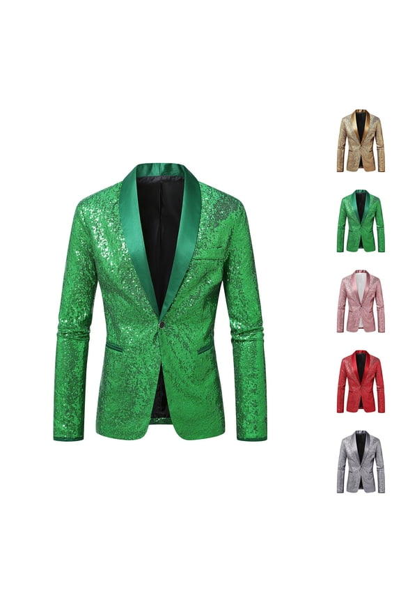 Sequin Evening Party Jacket Formal Nightclub Stage Performance Dinner Coat For Groom Wedding Tuxedo