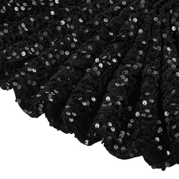 Sequin Fabric by The Yard 2 Yards Reversible Glitter Fabric Polyester Fabric Out Door Sequin Fabric for Sewing Clothes Gowns Dress Black DIY