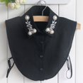 thumbnail image 1 of Sequin Fake Collar For Women Men Cute Beaded Decoration Collar Blouse With Sequin Pearl Embellishments On The Collar Chiffon Pearl Blouse Fake Collar Adjustable Mock Neck Accessory, 1 of 4