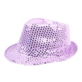 thumbnail image 1 of Sequin Fedora Hat for Men Women Hip Hop Hat Jazz Sequin Bowler Cap Stage Performance Vintage Jazz Hats for New Year, 1 of 5