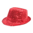 thumbnail image 1 of Sequin Fedora Hat for Men Women Hip Hop Hat Jazz Sequin Bowler Cap Stage Performance Vintage Jazz Hats for New Year, 1 of 5