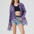 thumbnail image 1 of Sequin Fringe Jacket Shiny Disco Outfit Theme 90s Streetwear Jacket Glitter Tassel Coat Womens Vests Fall Womens Vests Outerwear Womens Fashion Clothes Zip Sweaters for Women Womens Shirt Jacket, 1 of 4