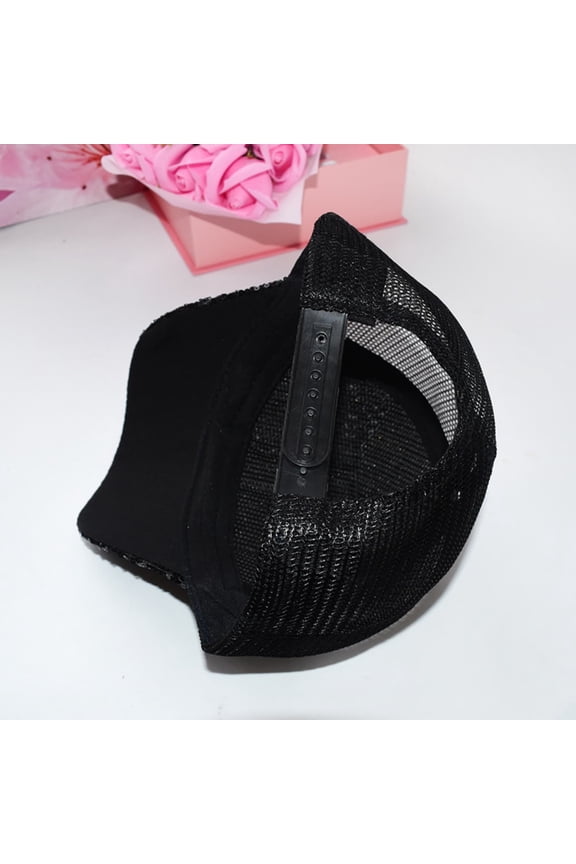 Sequin Glitter Baseball Cap - Adjustable Mesh Trucker Hat, Sparkly Sun Protection, Soft Brim, Lightweight Casual Fashion Hat, 1 Pack