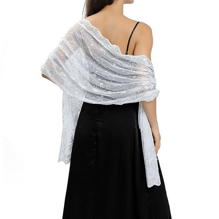 White cheap evening wrap